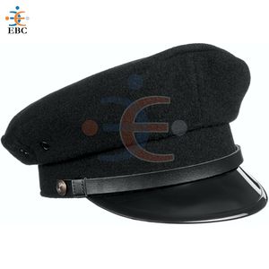 Gorro de Uniforme Negro de Moda OEM Unisex, 100% Lana, Insignia de Bordado con Parche de Bullion, Diseño y Colores Personalizados, Uso Diario - Product Image 1