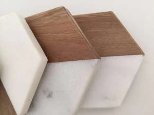 handmade white marble High Quality <b>coasters</b> White Natural Marble Stone <b>Coasters</b> Set - Product Image 1