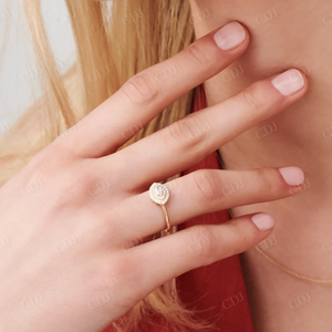 แหวนเพชรคลัสเตอร์โบราณเซ็ตทรงกลมตัดทรงโค้งตะวันออกแบบตะวันตกแหวนเพชรธรรมชาติเครื่องประดับแบบปรับแต่งได้สำหรับผู้หญิงของขวัญแหวน - Product Image 6