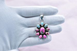 Colgante Hecho A Mano Algodón Caramelo Dalia Plata Esterlina Con Cadena Ajustable - Product Image 5