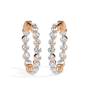 Pendientes de Aro con Diamantes Cultivados en Laboratorio de 1.00 CTW, Certificados por SGL, Oro Sólido de 14K, Corte Redondo, Par de Pendientes para Mujer - Product Image 3