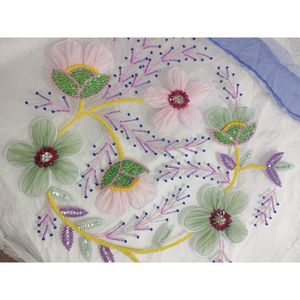 Luxury Handmade Embroidered Beaded Fabric for Girls <b>Wedding</b> Dress Elegant Woven Lace Accessories with Beautiful Embroidery Work - Product Image 4