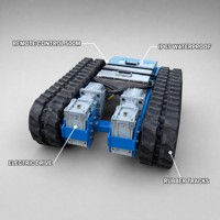 Châssis à chenilles de 1250 mm, plateforme de transport de marchandises électrique télécommandée, tout-terrain pour la ferme, le verger et la construction