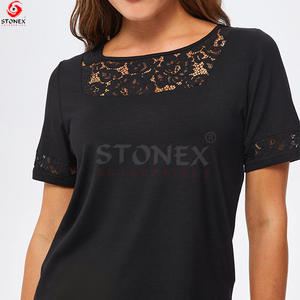 เสื้อยืดคอกลมแขนสั้นสำหรับผู้หญิงดีไซน์ใหม่ล่าสุด - Product Image 5