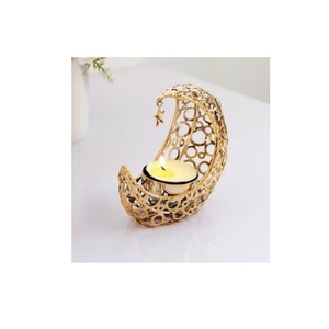 Bougeoir en métal indien Ramzan de luxe fait à la main or décoratif élégant pour Noël bougeoir en gros - Product Image 4