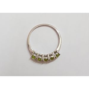 Shah Gems Women's Natural Peridot <b>Ring</b> in 925 Sterling <b>Silver</b> for Everyday Wear Cut Topaz Pink Sapphire with <b>Emerald</b> Cut Stone - Product Image 3
