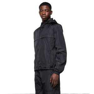 Best Quality Windbreaker Sets Zipper Up Full Sleeve Black Color Windbreaker Suit With Customized Design - Product Image 3