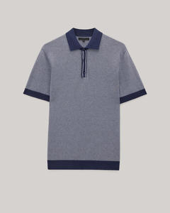 เสื้อโปโลผ้าฝ้าย100% สำหรับผู้ชายทรงสลิมฟิตผ้าระบายอากาศได้ดีสีดำมีสไตล์ออกแบบโลโก้ได้ตามต้องการ - Product Image 3