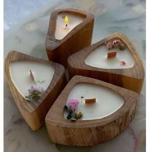 Portavelas de Madera Natural Hecho a Mano, Decoración Aromática Premium para el Hogar, Portavelas Navideños de Bajo Costo - Product Image 3