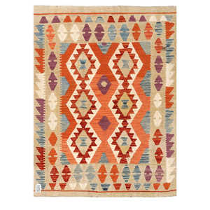 พรมกิลิมไมมาณา อัฟกานิสถาน ขนาด 144 x 105 ซม. ชุดพรมพื้นที่แบบดั้งเดิมของชาวอัฟกัน - Product Image 1