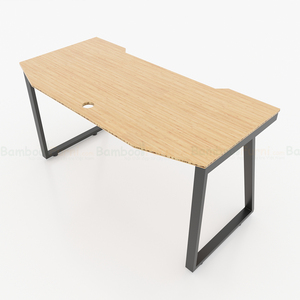 โต๊ะเกมมิ่ง GBamboo GB38008 รูปทรงตามหลักสรีรศาสตร์ ขนาด 70x140 ซม. ขาทรงสี่เหลี่ยมคางหมู ดีไซน์เท่ห์ พร้อมไฟ LED โต๊ะคอมพิวเตอร์ วัสดุพลาสติก โลหะ MDF เมลามีน - Product Image 1