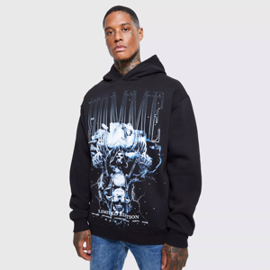 Sudadera con Capucha de Moda con Estampado DTG Personalizado, Sudadera Corta de Manga Larga con Pedrería para Hombre - Product Image 1
