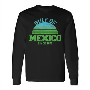 T-shirt vintage a maniche lunghe con tramonto sul Golfo del Messico, categoria promozionale Political Since 1672 - Product Image 3