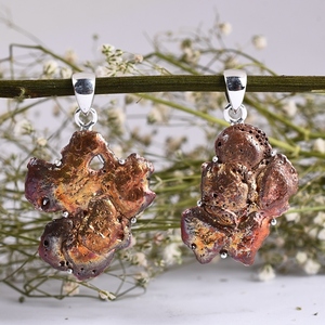 Colgante de espécimen de cobre de Gema Natural, de oro amarillo colgante de plata de ley 925, joyería hecha a mano - Product Image 6