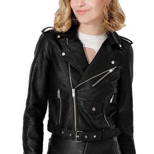 Vêtements pour femmes Veste courte en cuir PU Veste en cuir personnalisée Offre Spéciale Veste en cuir multicolore de haute qualité - Product Image 4