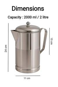 Polished Finish Stainless Steel <b>Pitcher</b> Modern Design Dishwasher Safe for Milk Water Juice Presentation Home Commercial Settings - Product Image 4