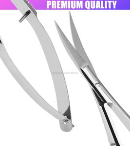 Handmade Stainless Steel Manicure Micro Spring Scissors Curved Blade <b>Nail</b> Eyelash <b>Extensions</b> Beauty Tool New Arrival 2026 - Product Image 6