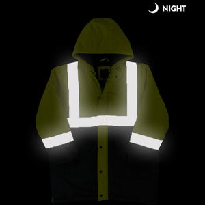 Chaqueta de Invierno de Alta Visibilidad, Impermeable, Cortavientos, Reflectante, con Forro Polar, para Trabajo y Seguridad - Product Image 5