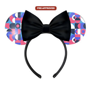 Diadema con Diseño de Cuadros, Hecha a Medida, con Orejas de Ratón, Accesorio para el Cabello, Fabricación Personalizada - Product Image 1