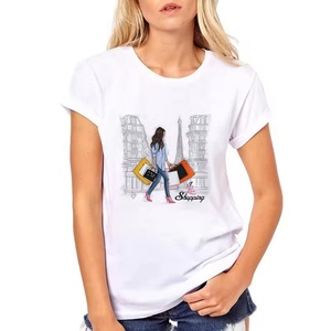 Camiseta Premium de diseño personalizado para mujer, Camiseta de algodón transpirable de varios colores para mujer, ropa diaria de verano energética para mujer - Product Image 6