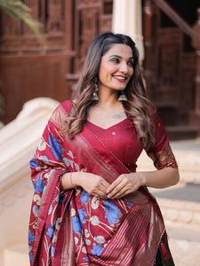 งานพิมพ์ดิจิตอลผ้าไหม Doola ของนักออกแบบล่าสุด Lehenga Choli โดย Fab Zone - Product Image 3