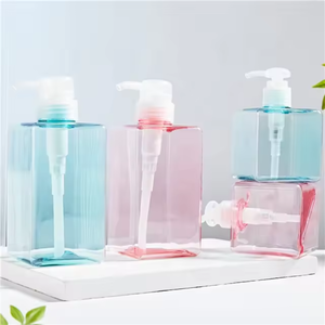 ODM OEM personnalisable pour bouteille à pompe carrée en plastique PET transparent bouteilles cylindriques de crème shampooing fabriquées en gros - Product Image 5