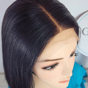 Vente en gros Perruques droites courtes naturelles noires 12A cheveux humains vierges brésiliens HD 5*5 sans colle - Product Image 3