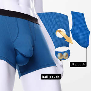 Caleçons tricotés personnalisés à imprimé sur la taille, avec poche séparée, soutien des testicules, ouverture frontale, taille basse, respirants, séchage rapide, en Spandex/Coton pour Hommes - Product Image 4