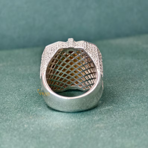 Bold Hip Hop 925 argent laboratoire cultivé bague en diamant grande déclaration fête porter des bijoux pour le Style de mariage des hommes - Product Image 5