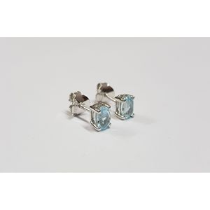 Pendientes de Plata de Ley 925 con Gemas Shah para Mujer, Topacio Azul Cielo Natural, Estilo Moderno y Lindo para Compromiso y Boda - Product Image 5
