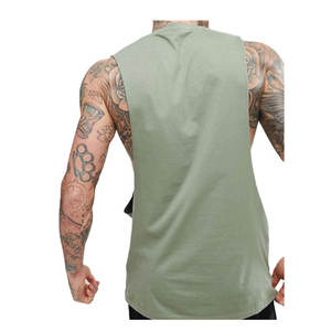 Débardeur de sport pour homme pour la salle de sport, l'entraînement, la course à pied, léger, en spandex/coton tricoté, respirant, grande taille, évacuation de l'humidité - Product Image 2