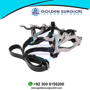 Spéculum dentaire pour chevaux et poneys, écarteur buccal avec plaques en cuir, en acier inoxydable avec flotteur - Product Image 3