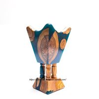 Quemador de incienso de madera de mango y resina epoxi ecológica hecho a mano FAIZA CRAFT, quemador de oud, madhkan, mubkhar, decorativo, regalo para Ramadán y Eid.