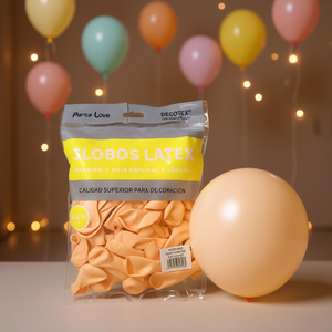 Palloncini in lattice Party Love 12 cm arancione pastello, confezione da 100 pezzi, decorativi - Product Image 3
