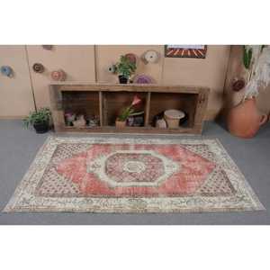 Vintage 37X68 pies Naranja Beige Alfombra turca Clásico Área grande Lana Rectángulo Abstracto Patchwork Patrón Látex para uso en el pasillo - Product Image 4