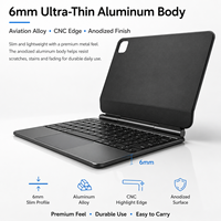Funda con Teclado Magnético Flotante para Tablet, Estilo Mágico Personalizado, con Panel Táctil de Vidrio, Cuerpo de Aleación y Control Multigestual