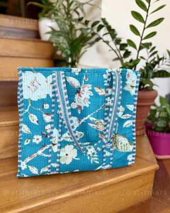 Bolso Tote de Algodón Acolchado Floral Bohemio Hecho a Mano, Diseño Reversible Ecológico y Sostenible, Asa de Hombro Diaria Reutilizable - Product Image 2