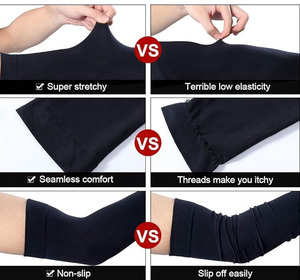 Manchons de bras en fibre de glace pour adultes, imprimés avec logo personnalisé, élastiques, respirants, protection solaire, pour activités sportives en extérieur - Product Image 5