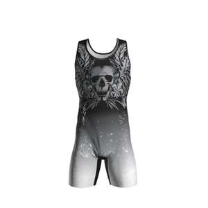 Maillot de lutte avec impression par sublimation personnalisée pour hommes Vente en gros de tissu polyester spandex Vêtements d'arts martiaux - Product Image 2