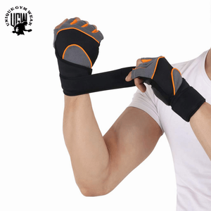 UNIQUE GYM WEAR High Quality Hot Selling Custom Logo Leather Fitness Gym Gloves <b>Wraps</b> Adjustable Wrist Strap Weight Lifting - Product Image 4
