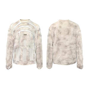 Sudaderas con capucha para hombre desgastadas de gran tamaño 100 por ciento algodón 480gsm apliques de rizo francés bordado lavado ácido Sudadera con capucha Streetwear - Product Image 4