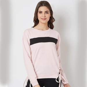 Wholesale Custom Winter Front Washed 350 Gsm Round Neck Women Sweatshirts - Product Image 4