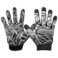 Guantes de Fútbol Americano Profesionales de Alta Calidad Totalmente Personalizables - Cuero Sintético y Silicona Tipo Receptor Unisex