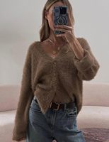 Pull décontracté pour femme, style élégant, prix abordable, qualité supérieure, respirant, anti-plis, en laine et cachemire, avec logo personnalisé, 2 attaches frontales