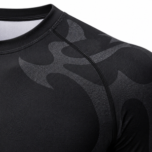 Customize <b>Men</b>’s Black Camo Compression Shirt Long Sleeve Gym Fitness Tight <b>Base</b> <b>Layer</b> Sportswear OEM Wholesale - Product Image 5