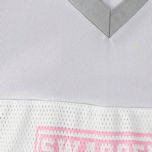 Haute qualité col en V surdimensionné rétro personnalisé maillots de Football hommes maille respirant recadrée taille américaine maillot de Football - Product Image 5