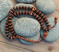 Vente en gros chapelet catholique croisé chapelet en bois ambre tasbeeh chapelet islamique musulman perles collier jésus bijoux de mode