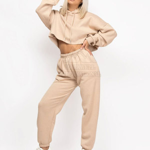 Design Your Own <b>Women</b> Crop <b>Top</b> Tracksuit <b>Long</b> <b>Sleeve</b> Casual Wear <b>Women</b> <b>Sports</b> Tracksuits For Sale - Product Image 2