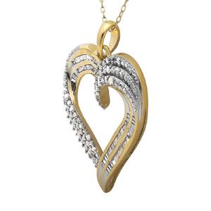 Clásico Colgante de Corazón de Plata de Ley Chapado en Oro de 2 Quilates con Micro Pavé de Diamantes Moissanite, Joyería Romántica, Regalo para Mujer - Product Image 2