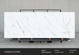 Murs intérieurs urbains design finis avec des dalles de porcelaine grises à haute brillance de 1200x3200 mm - Product Image 2